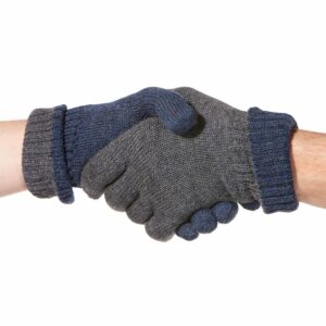Gants réversibles gris / bleu jeans