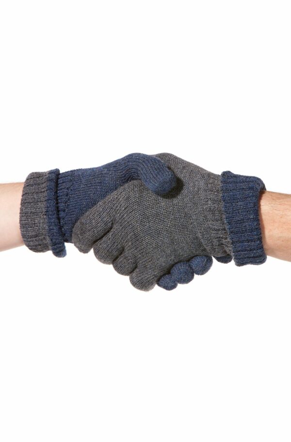 Gants réversibles gris / bleu jeans