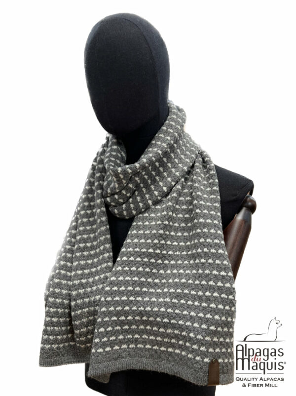 Echarpe Tripoli Gris argent & Blanc